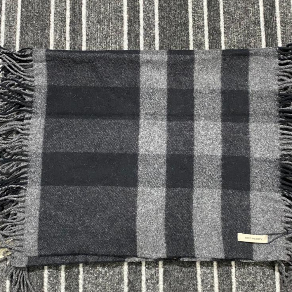 BurberryMerino Wool Plaid Print Scarf